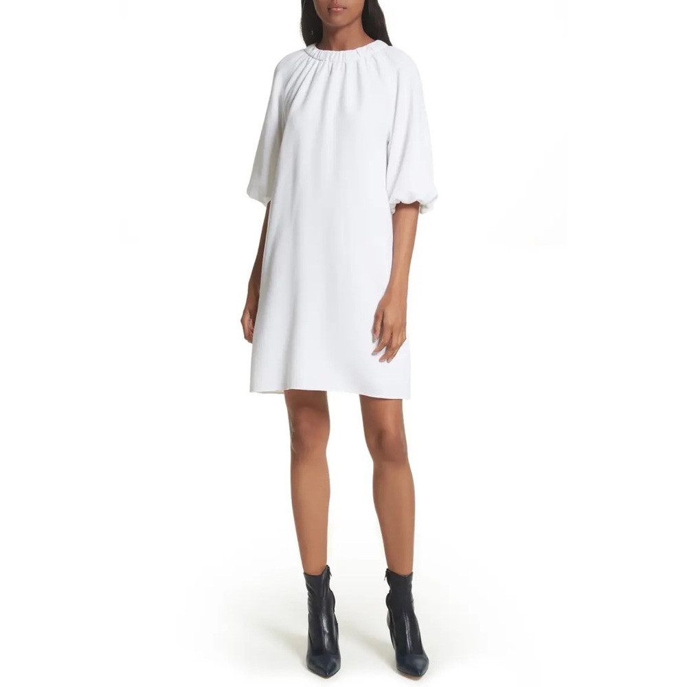Tibi Shirred Neck Mica Crepe Shift Dress size 4